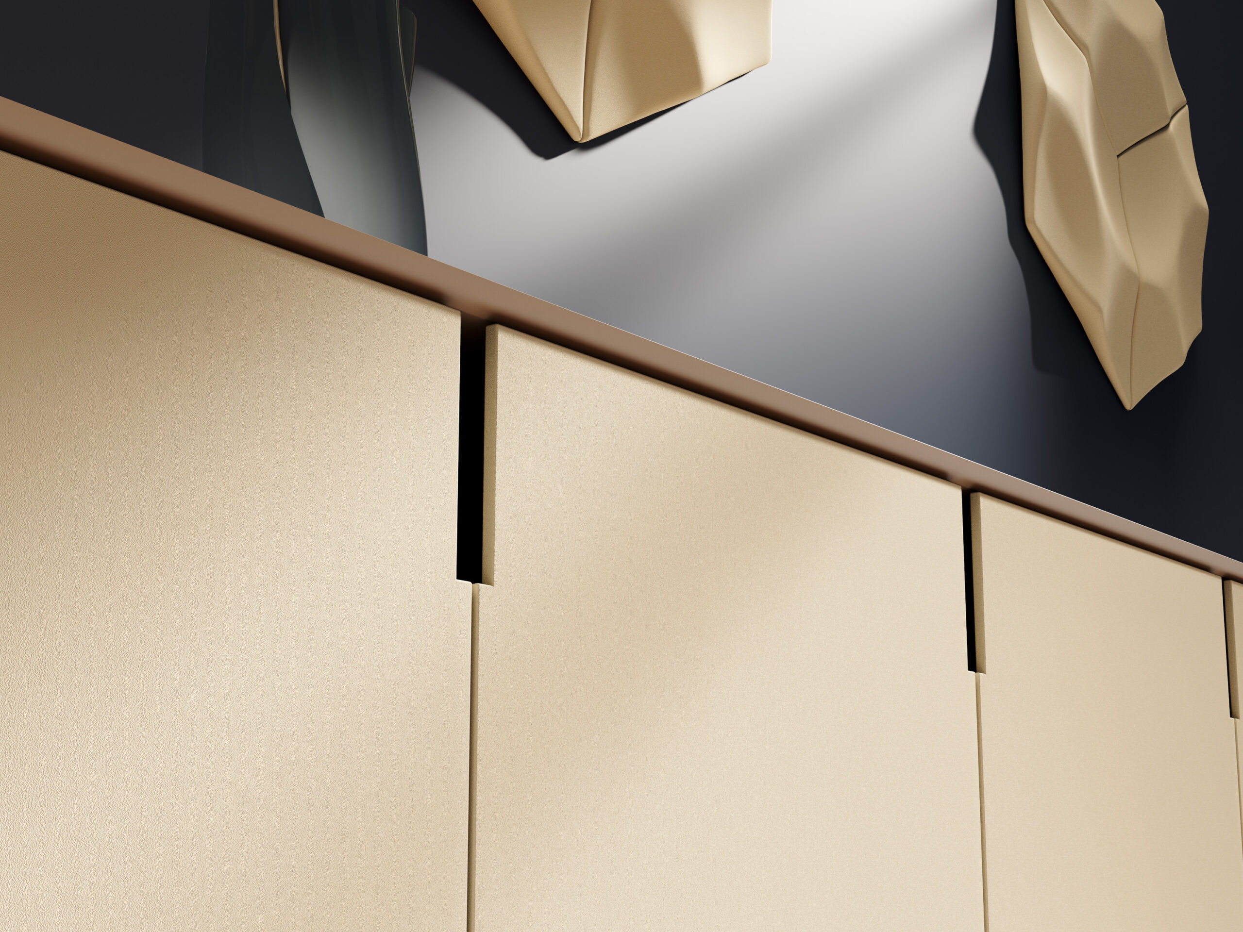 Detail van S127 Grain keukenfolie met matte crème afwerking