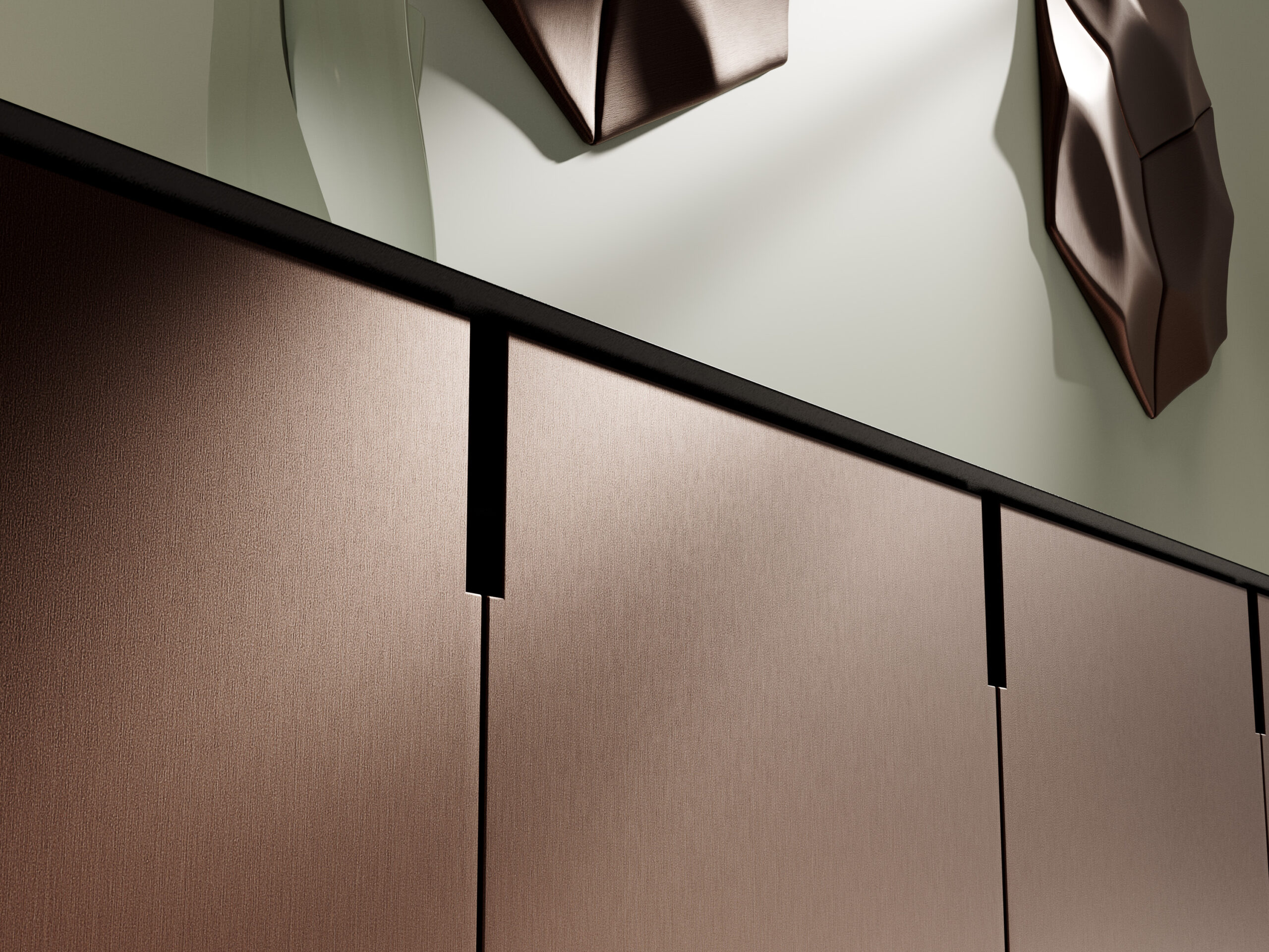 Detail van Solis Copper keukenfolie met koperlook