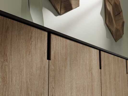Keukenfront gewrapt met SPW16 Pavus houtlook