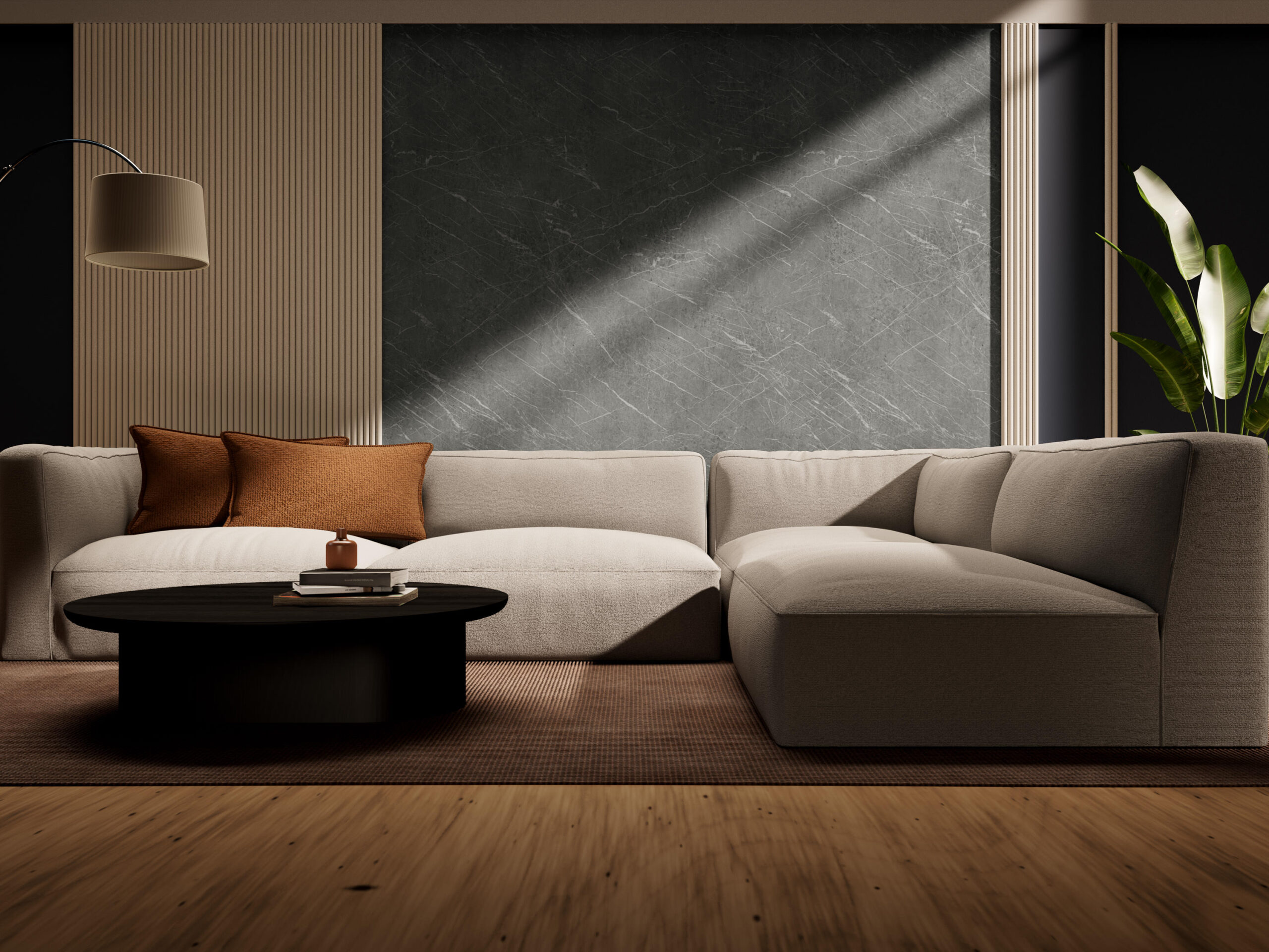 Lichte steenstructuur van Petum Light 2.0 interieurfolie