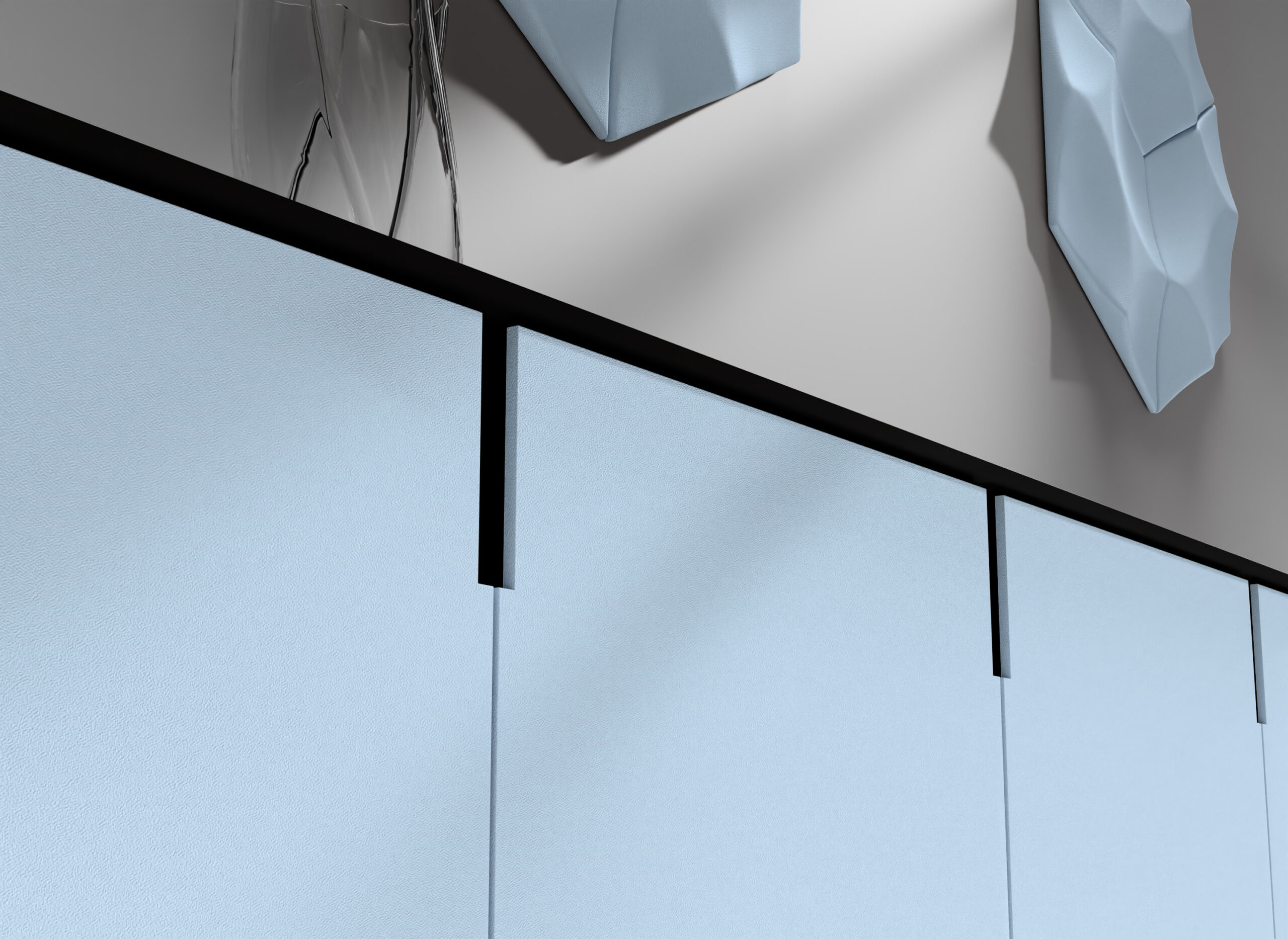 Detail van lichtblauwe SC306 Tundral interieurfolie
