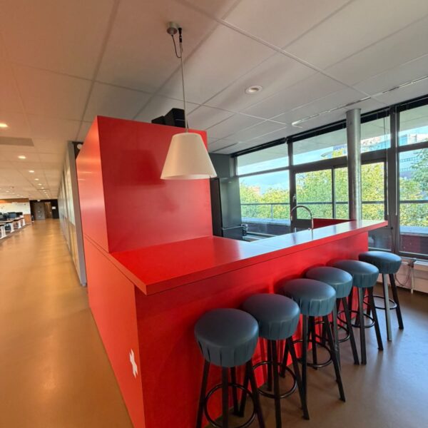 Rood blauwe keuken