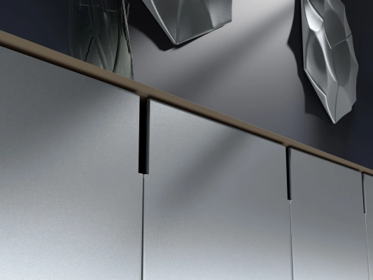 Detail van Fenix ME301 interieurfolie met metallic afwerking