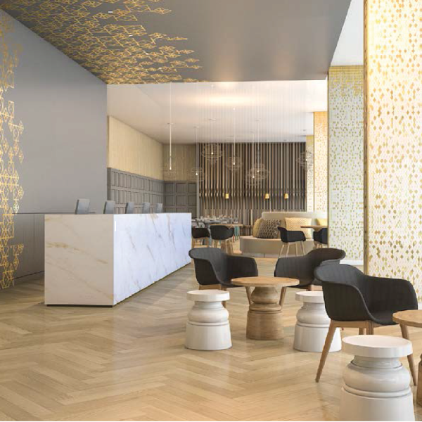 zakelijke interieur wrapping hotel lobby